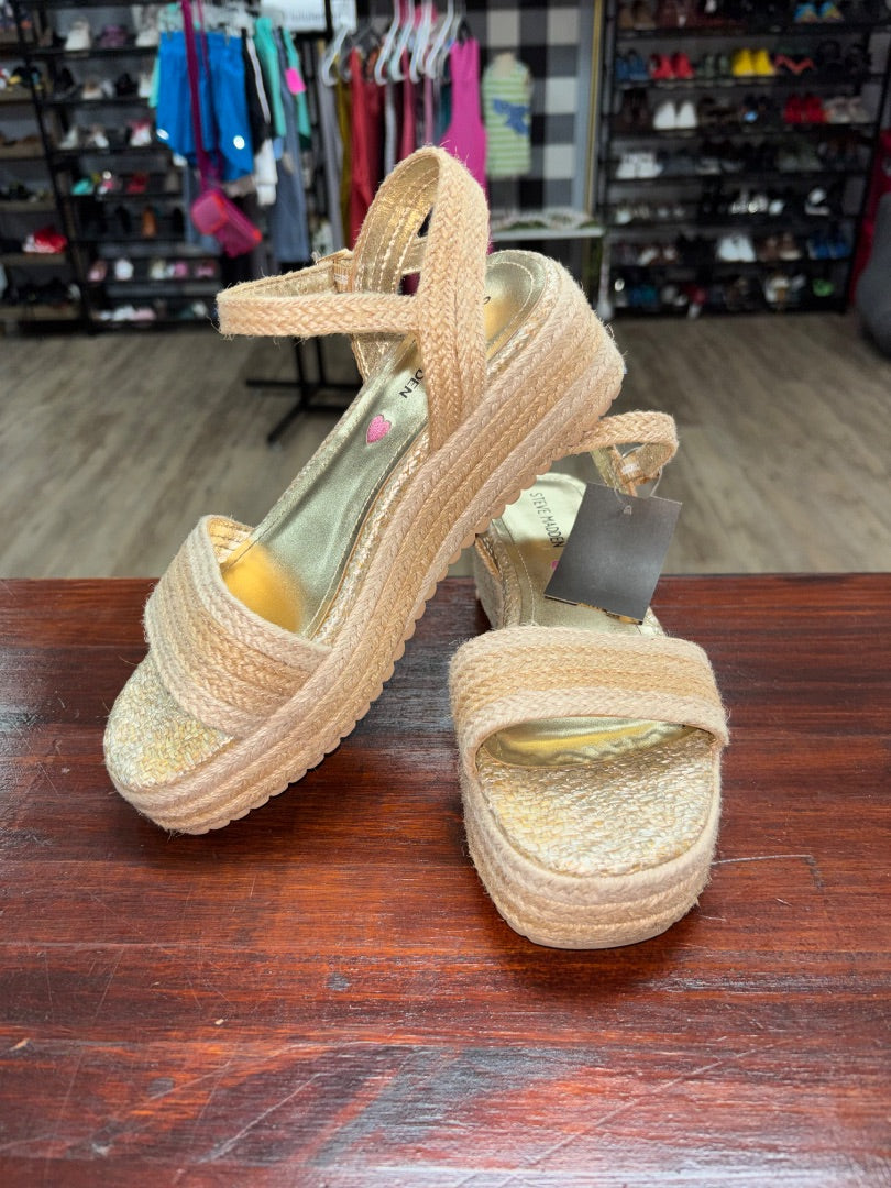 TAN STEVE MADDEN BRAIDED JUTE WEDGE, SHOES Y4