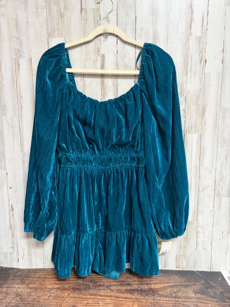 TEAL SHE + SKY VELVET ROMPER, LADIES M