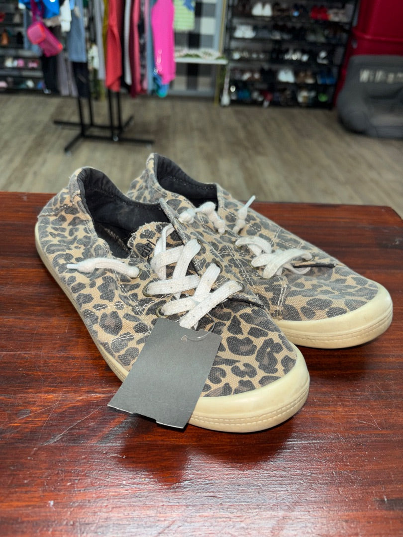 BROWN COVER GIRL CHEETAH SNEAKER, SHOES A8.5