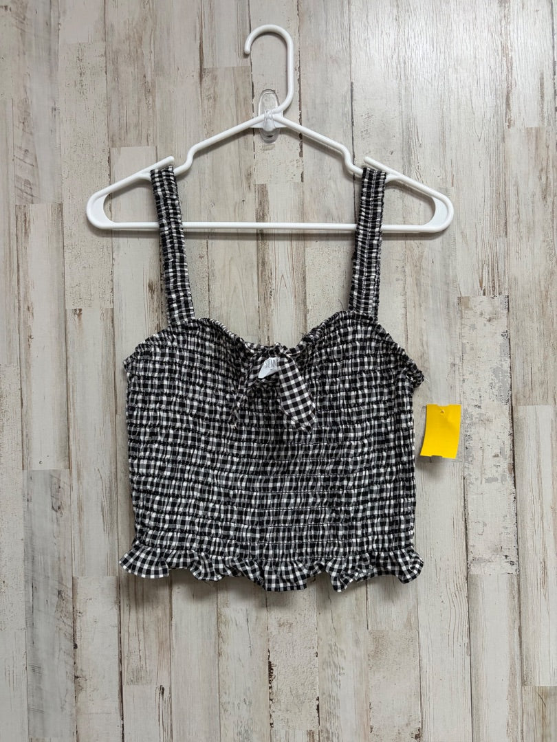 BLACK/WHITE SIENNA SKY PLAID SMOCK TANK, LADIES M