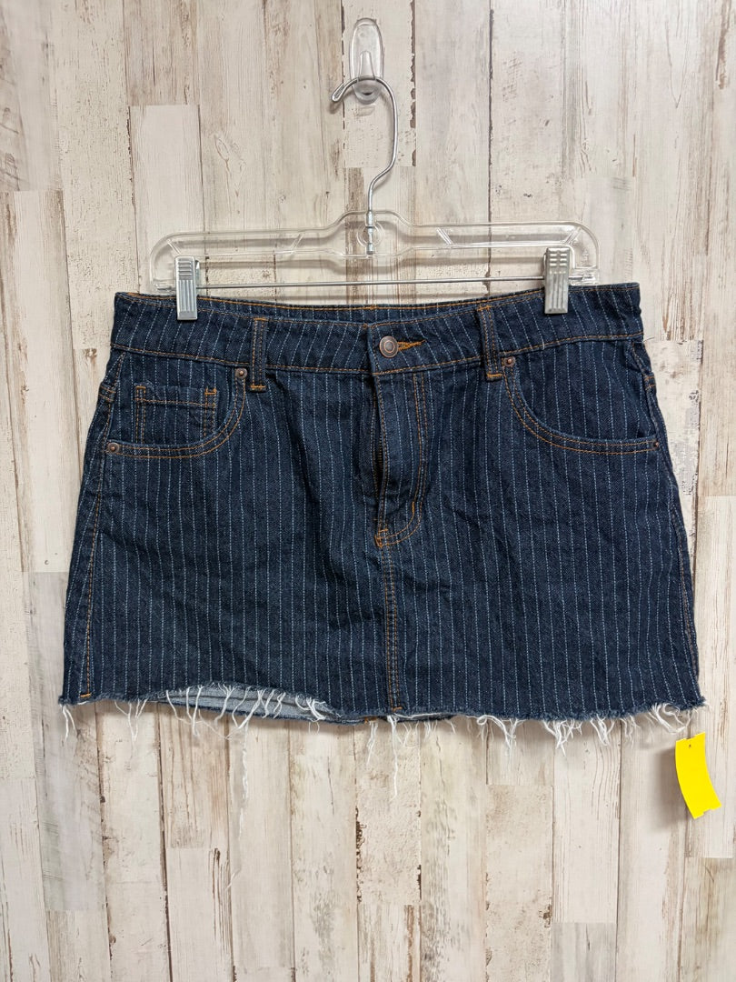 DENIM NO BOUNDARIES STRIPE FRAY SKIRT, LADIES M