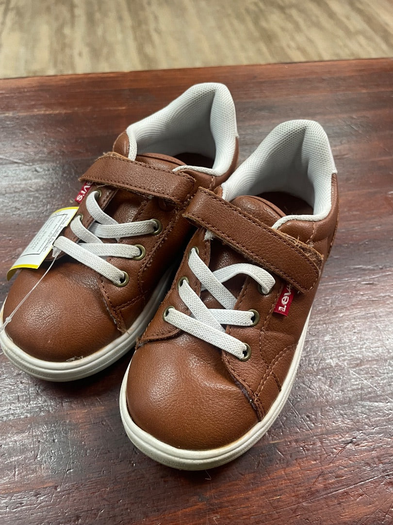 BROWN LEVIS VELCRO AND LACE SNEAKERS, SHOES 10