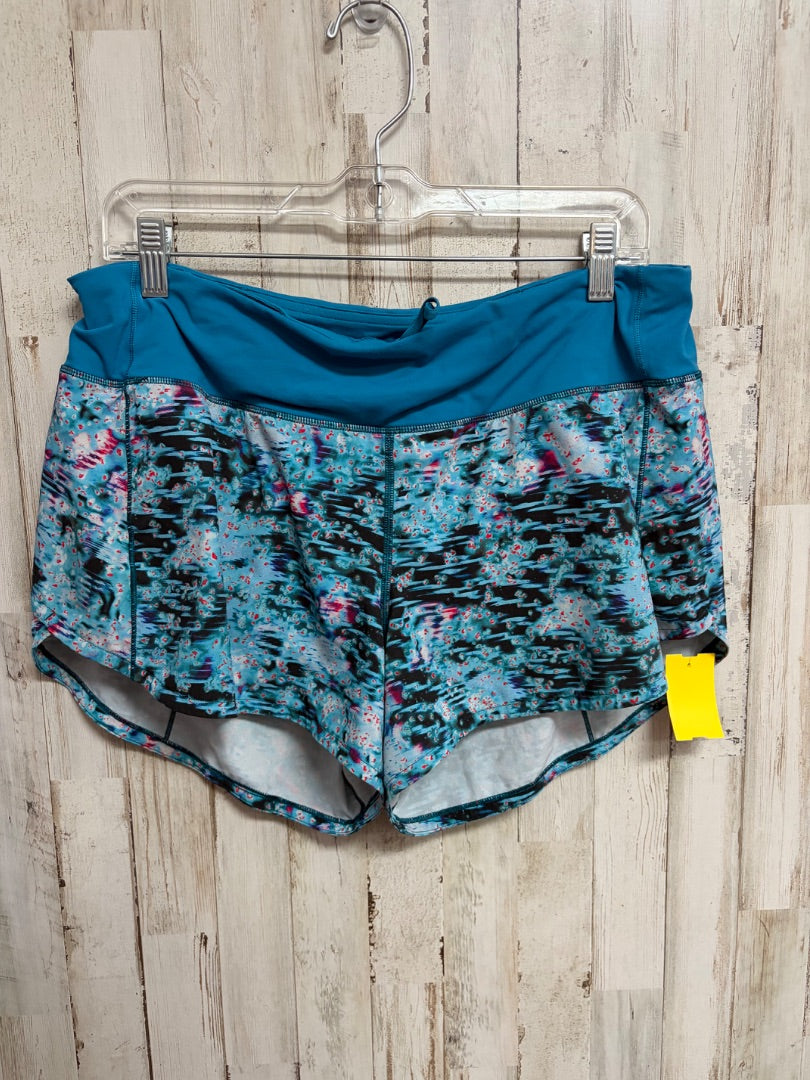 TEAL LULULEMON SZ10 PRINTED SHORTS, LADIES L