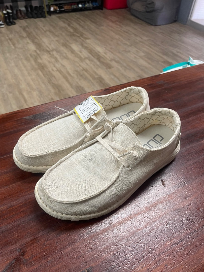 IVORY/GOLD HEY DUDE SHIMMER SLIP ON SHOES, SHOES A9