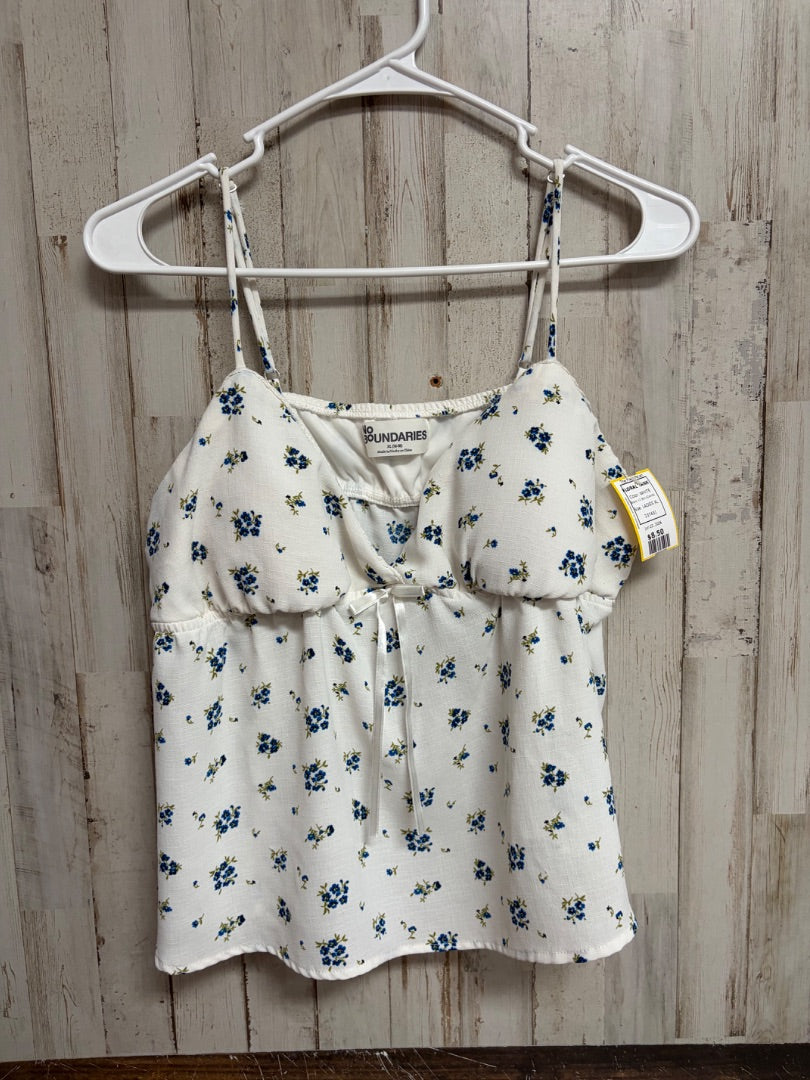 WHITE NO BOUNDARIES FLORAL TANK, LADIES XL