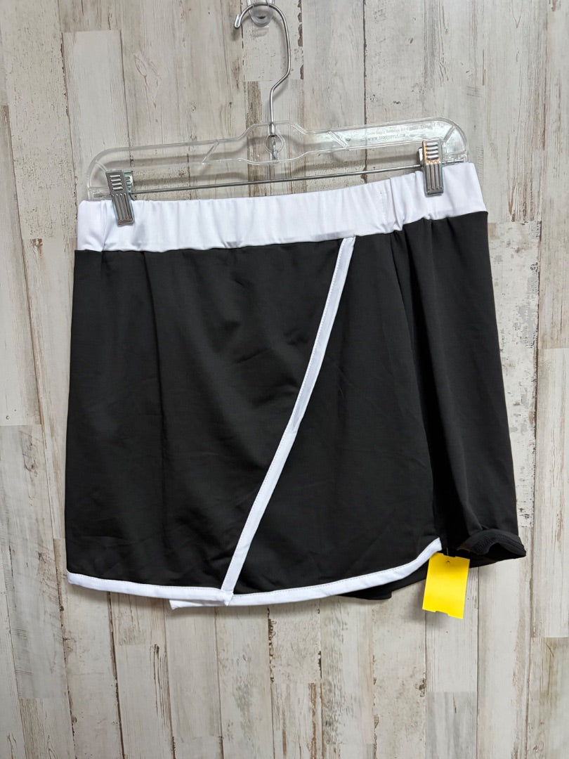BLACK/WHITE ATHLETIC SKORT, LADIES XL