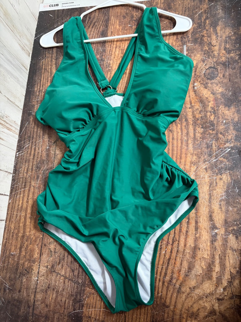 GREEN SZ14W ONE PIECE SWIM, LADIES XL