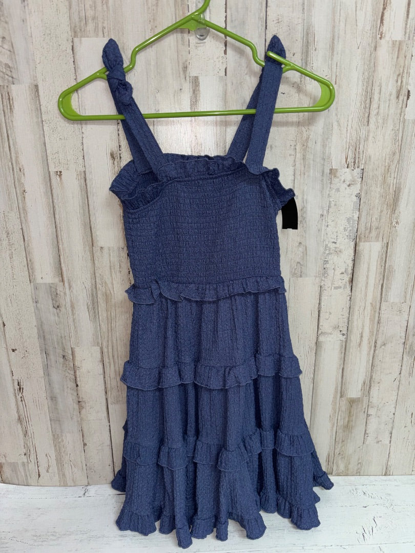 NAVY PLANET GOLD SMOCKED DRESS, GIRLS 7/8