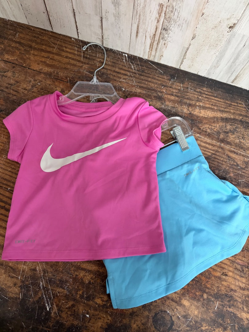 PINK/BLUE NIKE LOGO 2PC SET, GIRLS 2T
