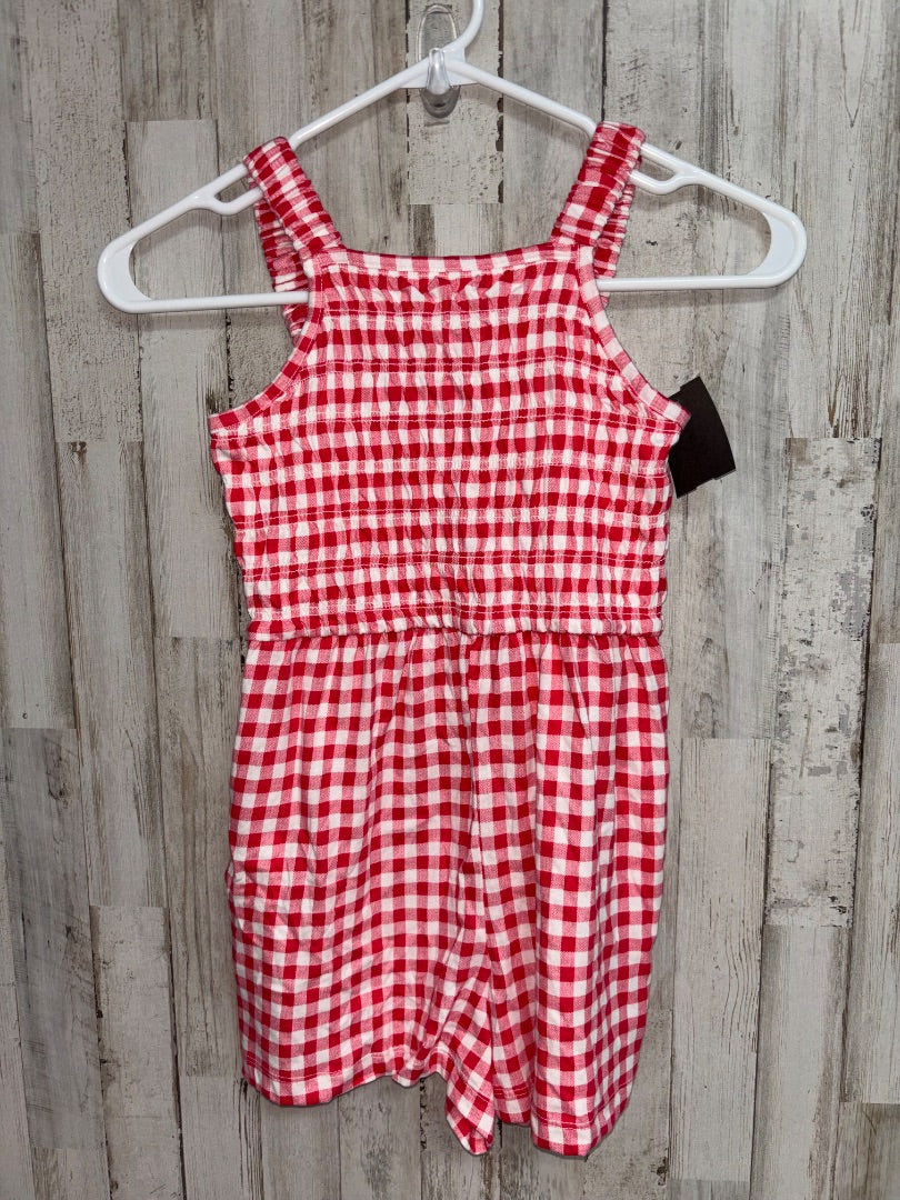 RED OLD NAVY PLAID ROMPER, GIRLS 8