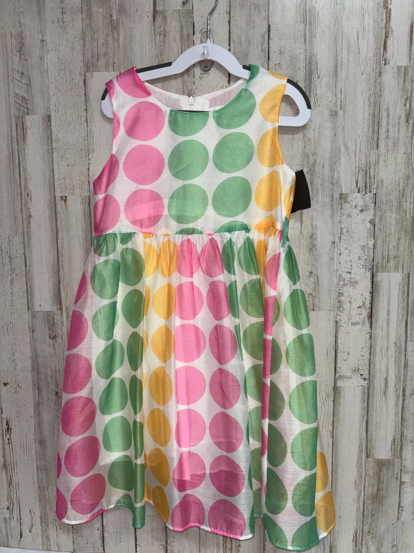 WHITE POLKA DOT DRESS, GIRLS 7/8