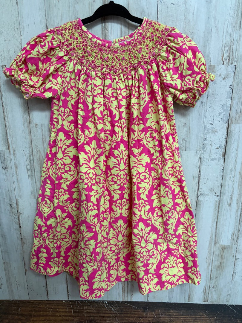 PINK/LIME LE ZA ME PRINTED SMOCK DRESS, GIRLS 3T