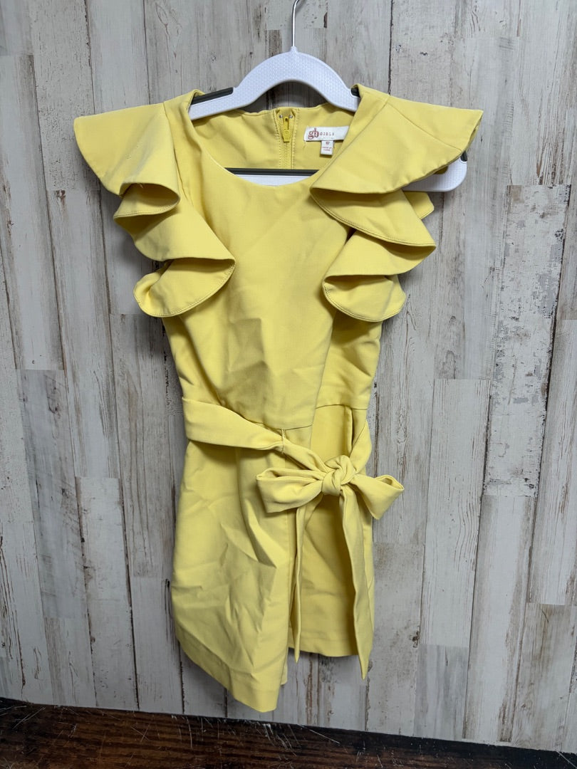 YELLOW GB GIRLS RUFFLE TIE ROMPER, GIRLS 6