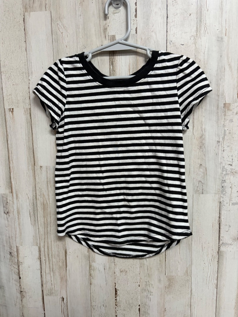 BLACK/WHITE CAT & JACK STRIPE TEE, GIRLS 4T