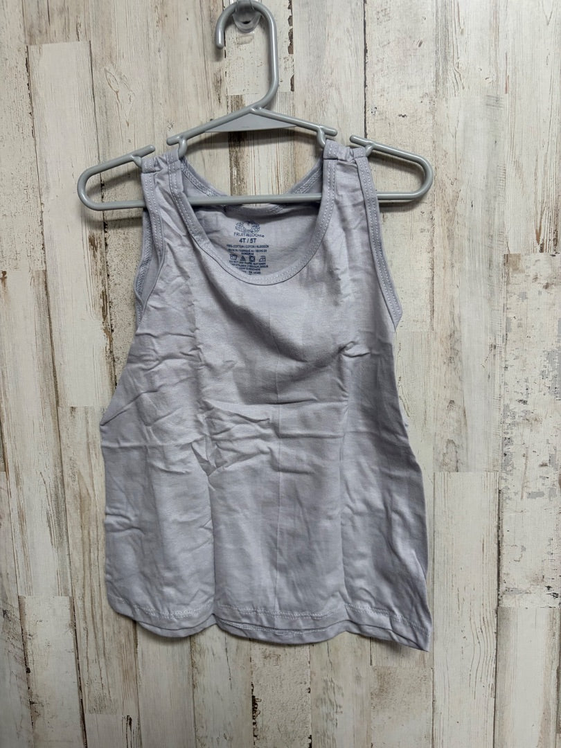 GREY FRUIT OF THE LOOM COTTON TANK, GIRLS 4/5