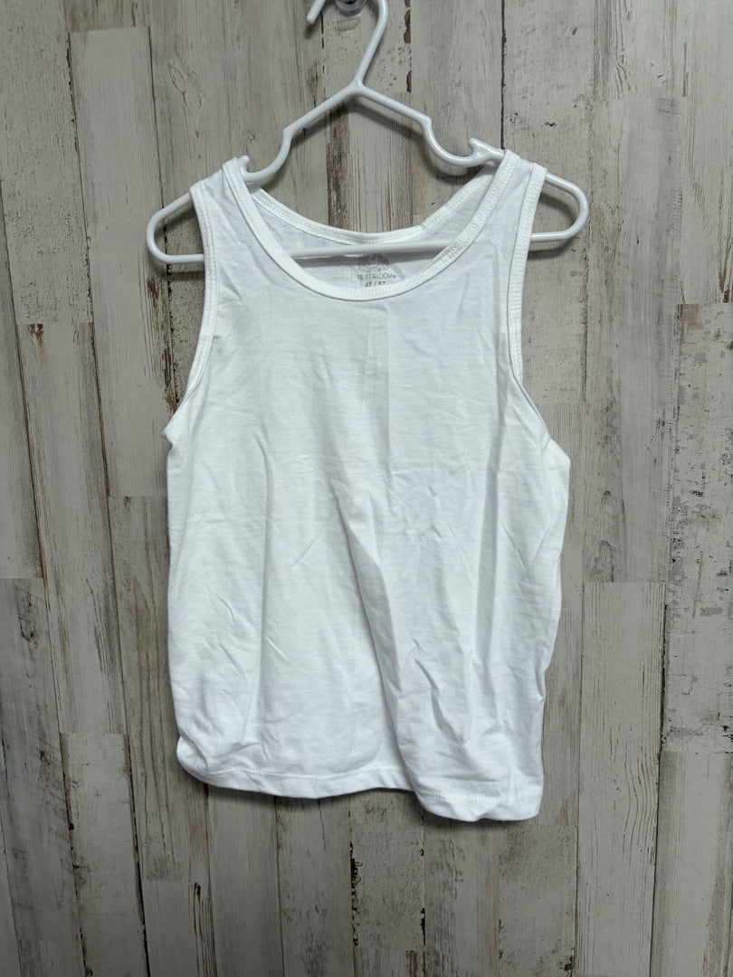 WHITE FRUIT OF THE LOOM COTTON TANK, GIRLS 4/5