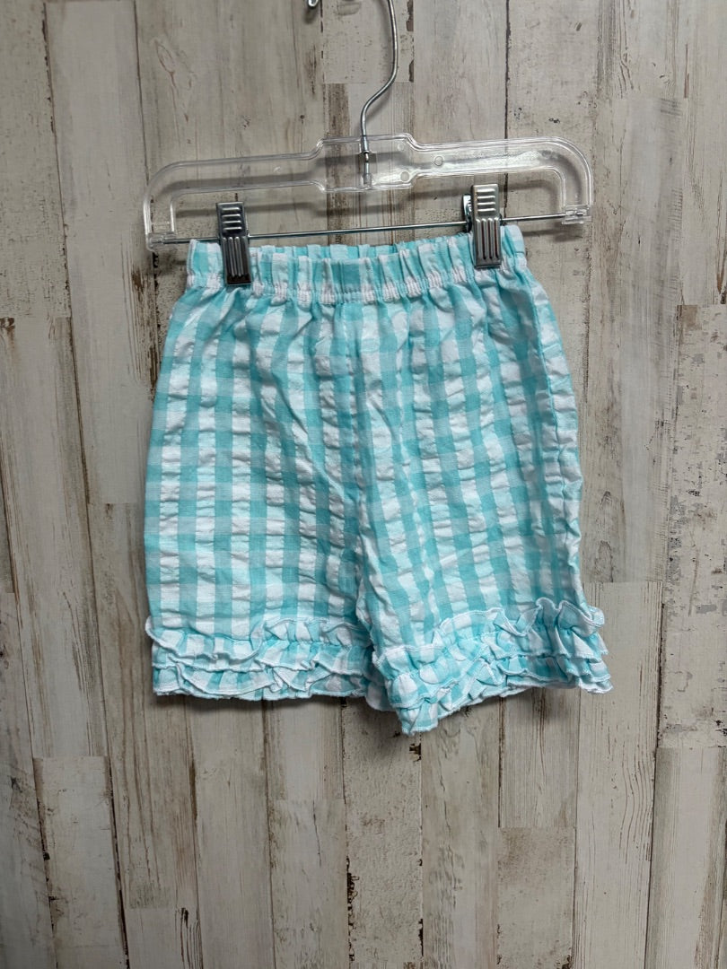 BLUE CLASSIC WHIMSY PLAID RUFFLE SHORTS, GIRLS 7