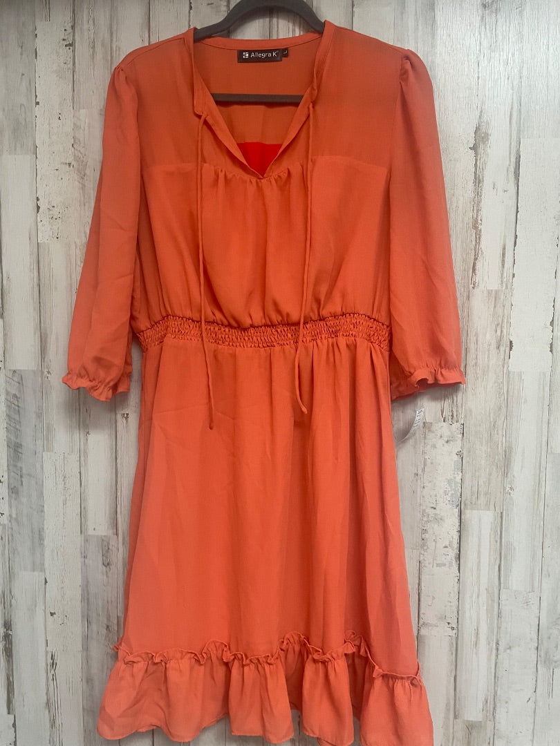 ORANGE ALEGRA K SMOCKED WAIST TIER DRESS, LADIES L