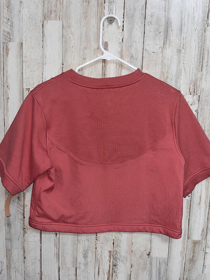 MAUVE LULULEMON SZ 6 SHORT SLEEVE SWEATSHIRT, LADIES M