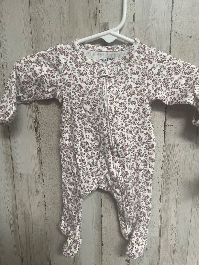 PINK CARTERS FLORAL SLEEPER, GIRL PREEMIE