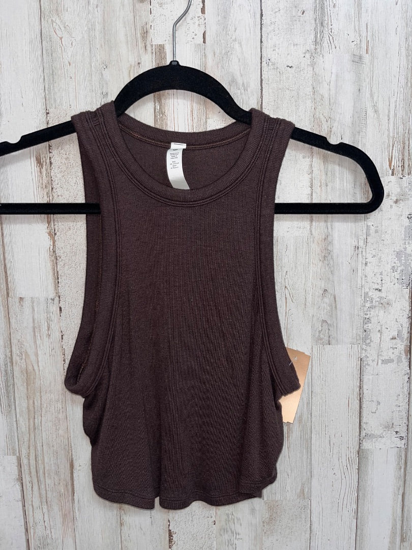 BROWN LULULEMON SZ 8 RIBBED CROP COTTON TANK, LADIES M