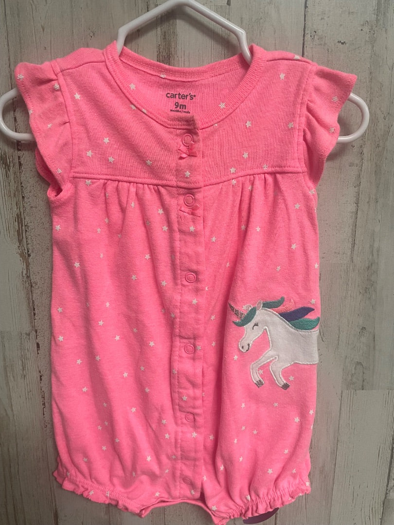 HOT PINK CARTERS UNICORN STAR BUBBLE, GIRL 9M