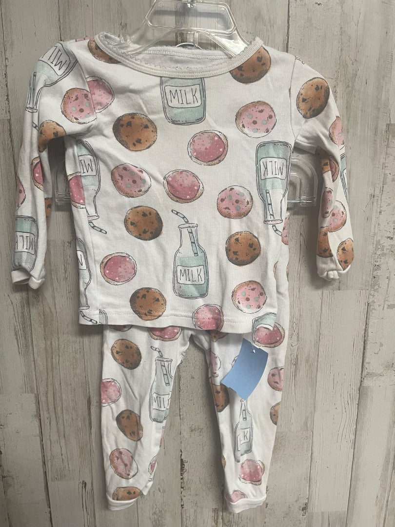 WHITE CARTERS MILK & COOKIES PJ SET, GIRL 12M