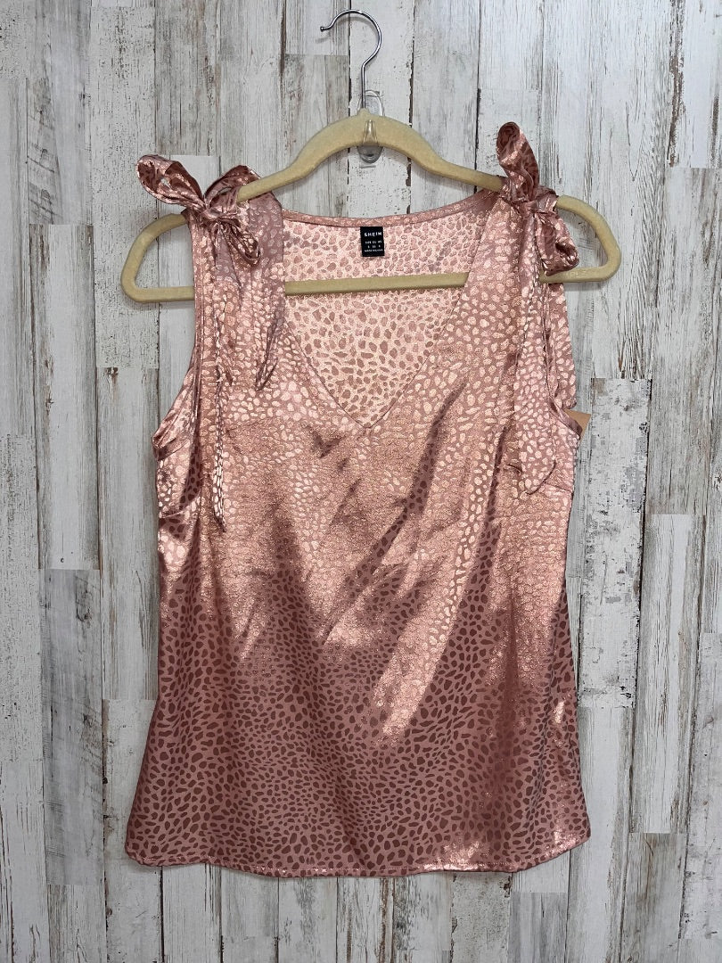 ROSE GOLD SHEIN SILKY SPOTTED BLOUSE, LADIES S
