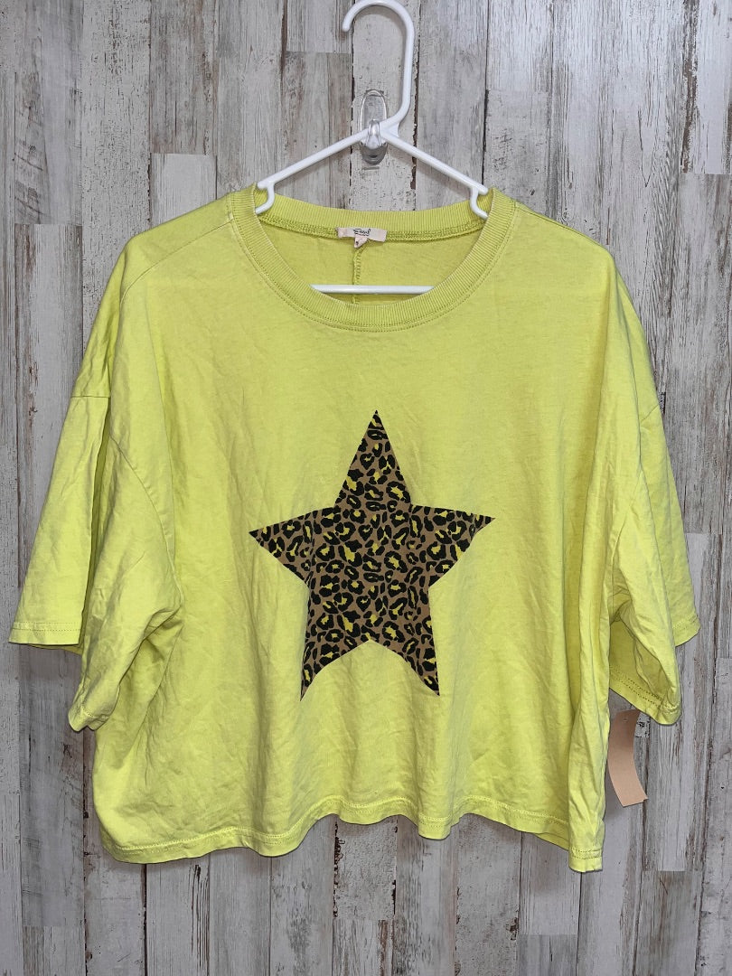 LIME EASEL OVERSIZED STAR LIGHT CROP TEE, LADIES S