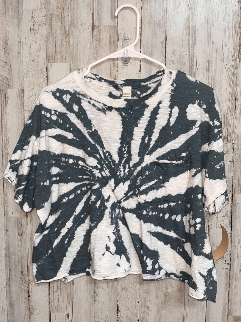 GREY/WHITE LOVE VINTAGE DYE POCKET TEE, LADIES S