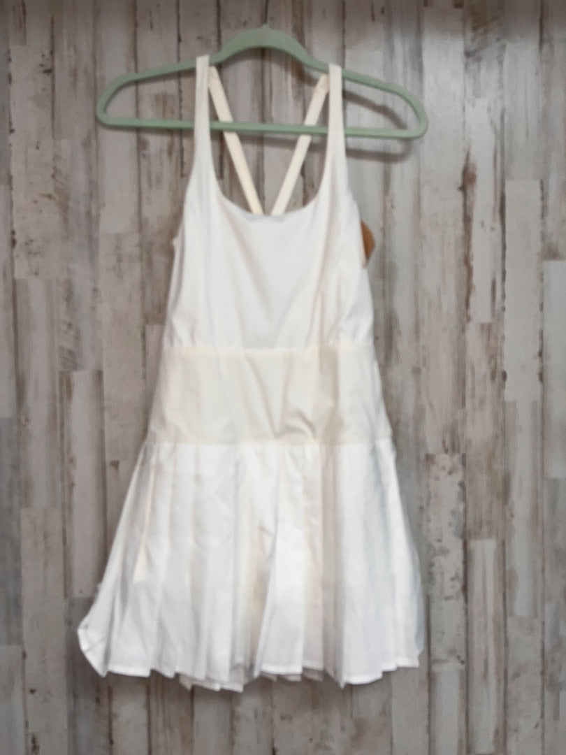 OFF WHITE TCEC PLEATED ATHLETIC DRESS WITH SHORTS, LADIES M