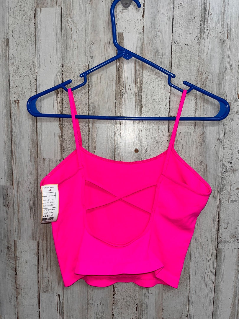 HOT PINK FREE PEOPLE RIBBED CROP TANK, LADIES M