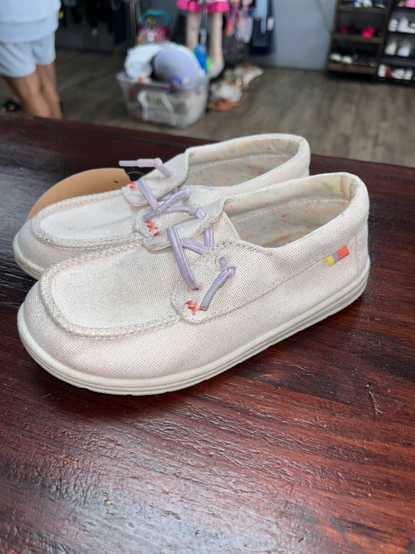 LIGHT PINK CAT & JACK SLIP ON SHIMMER SHOES, SHOES 12