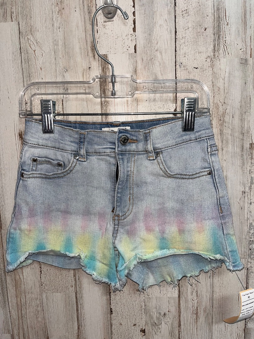 LIGHT DENIM JORDACHE DYE JEAN SHORTS, GIRL 7