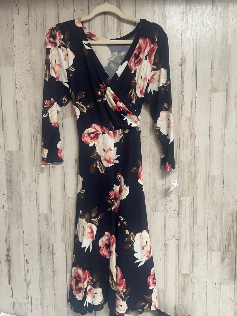 Navy No brand Floral long sleeve, Ladies L