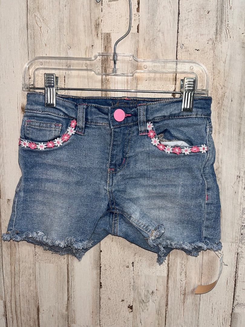 DENIM STUDIO FLOWER TRIM JEAN SHORTS, GIRL 7