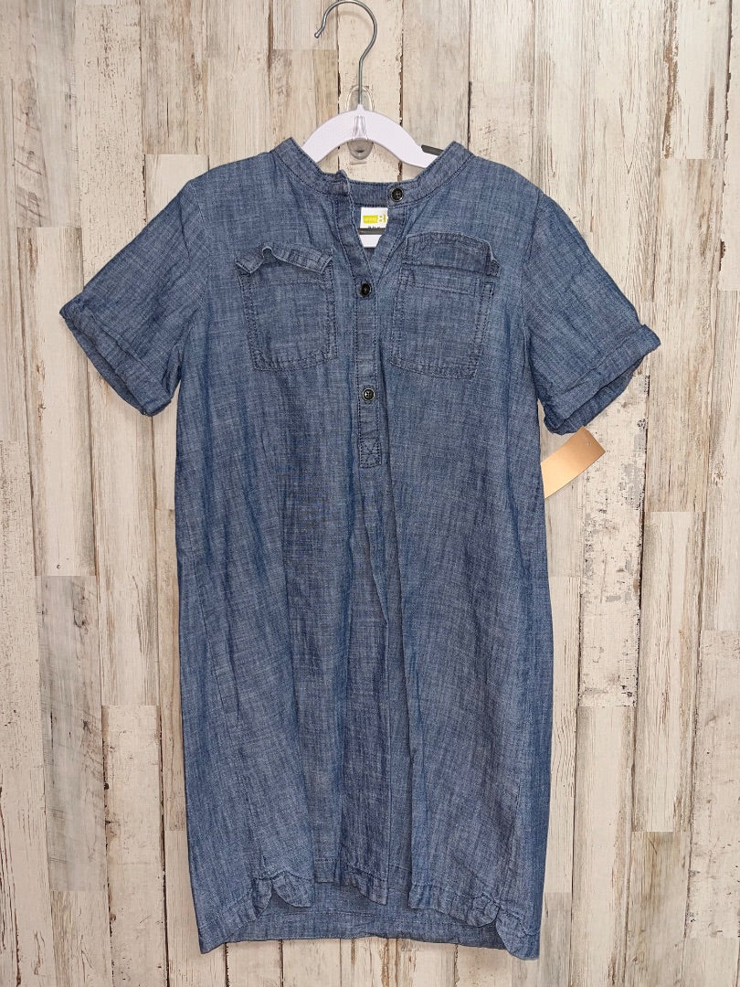 BLUE CRAZY 8 CHAMBRAY BUTTON DRESS, GIRL 7/8
