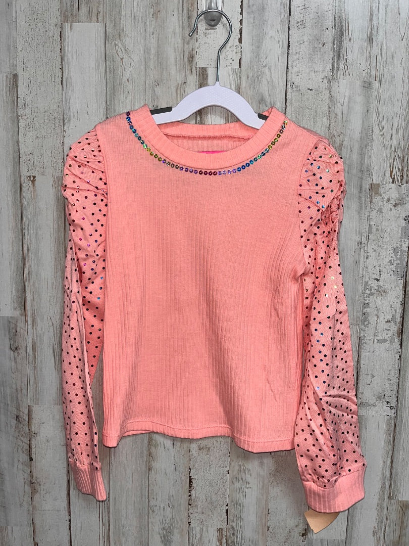 CORAL BETSEY JOHNSON SEQUIN RIBBED TEE, GIRL 7