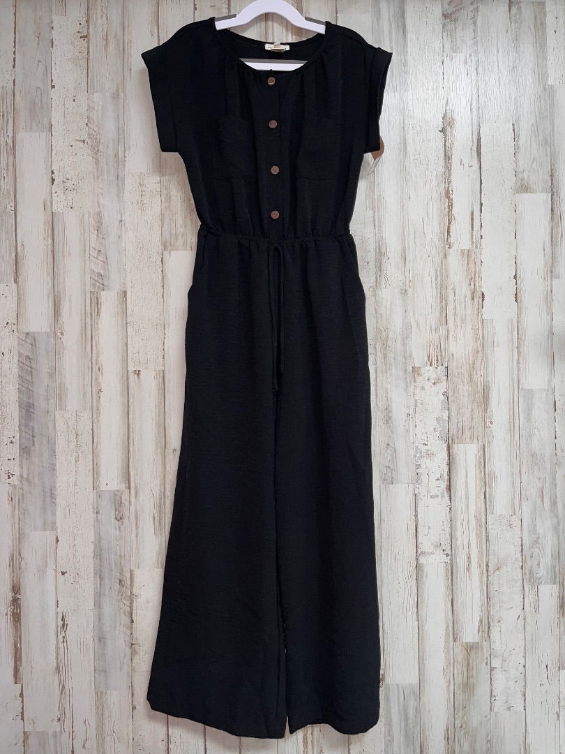 BLACK MONTEAU GIRL BUTTON POCKET ROMPER, GIRL 8