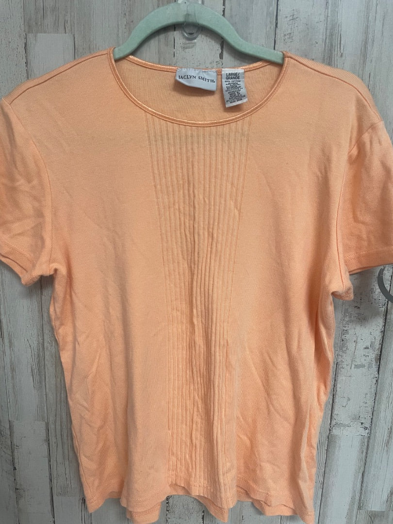 PEACH JACLYN SMITH SOFT KNIT SHORT SLEEVE, LADIES L