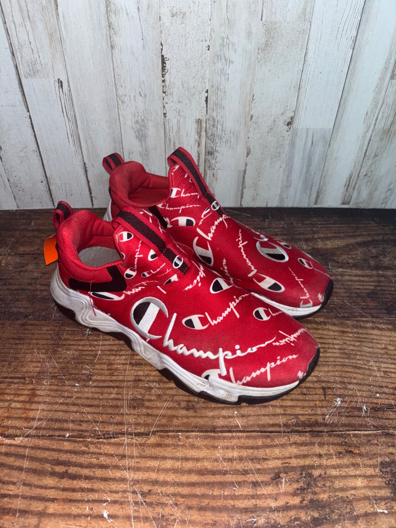 Red CHAMPION logo tennis shoes, Shoes A10.5