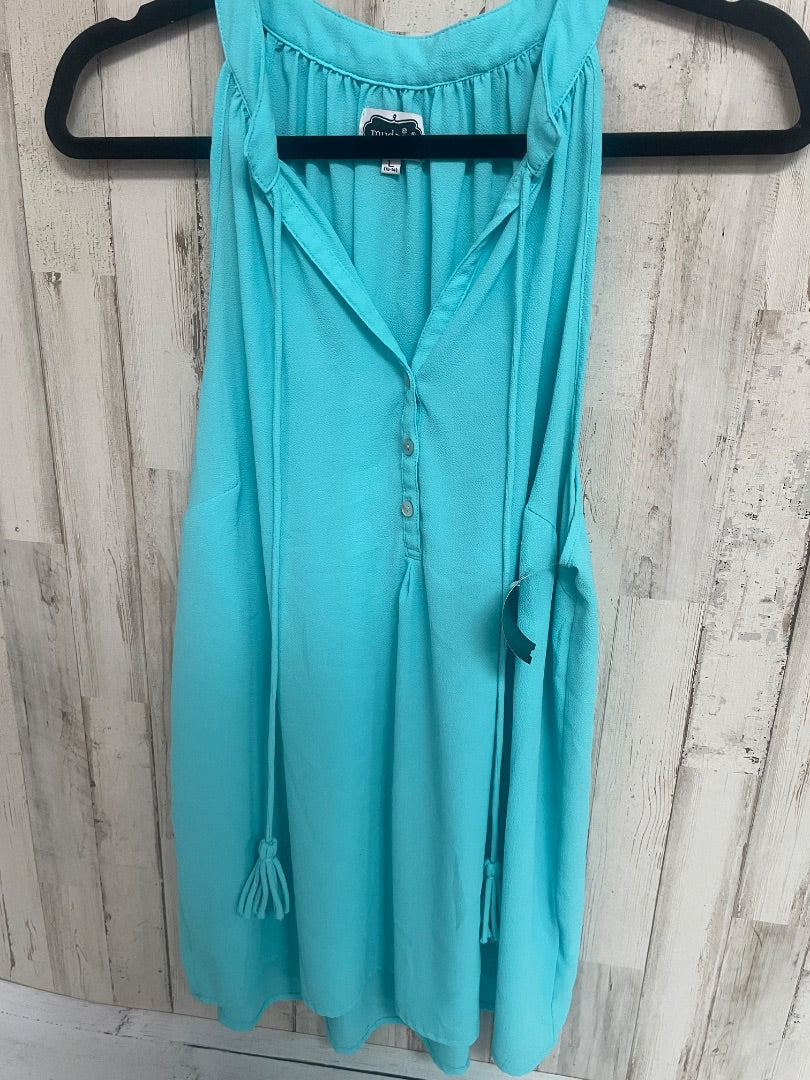 TEAL MUDPIE SHEER BUTTON TANK, LADIES L