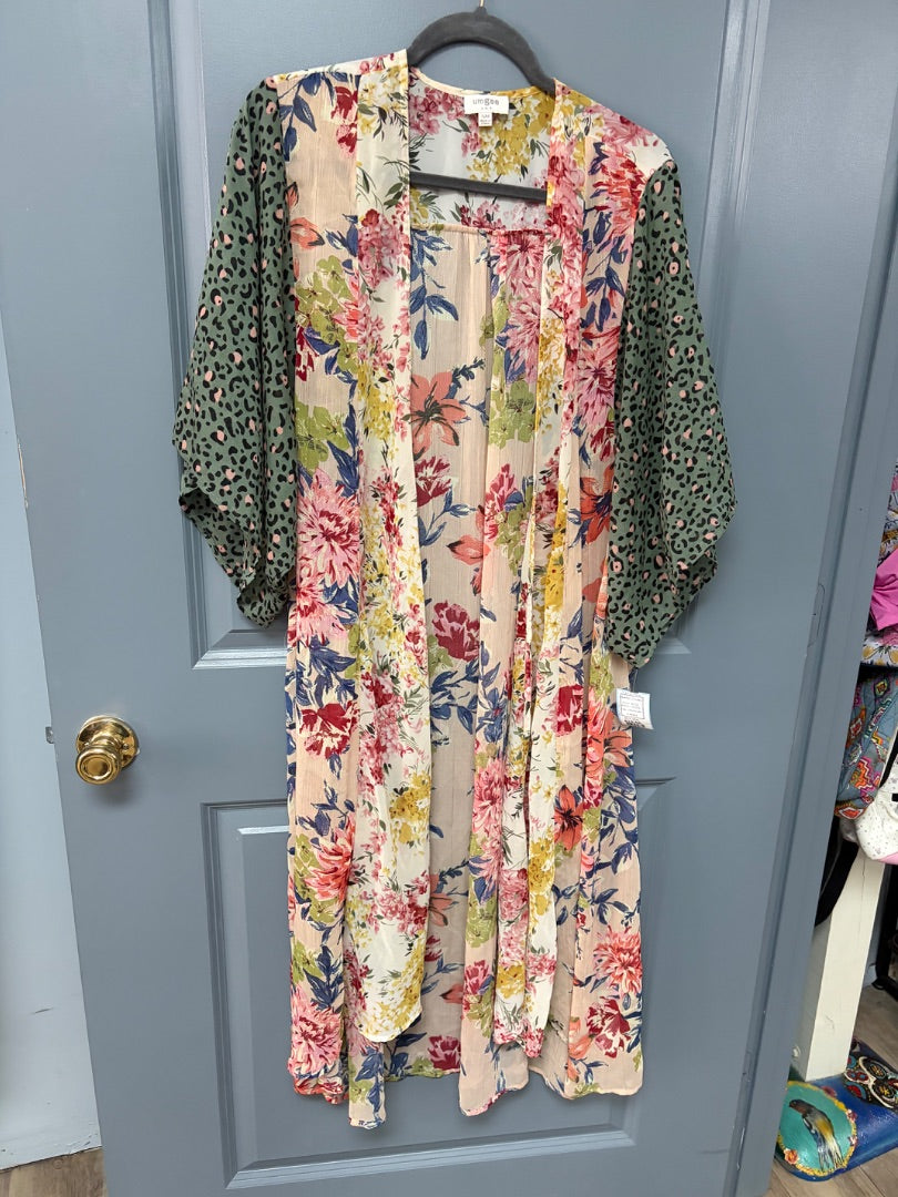 BEIGE UMGEE PRINTED KIMONO, LADIES S/M