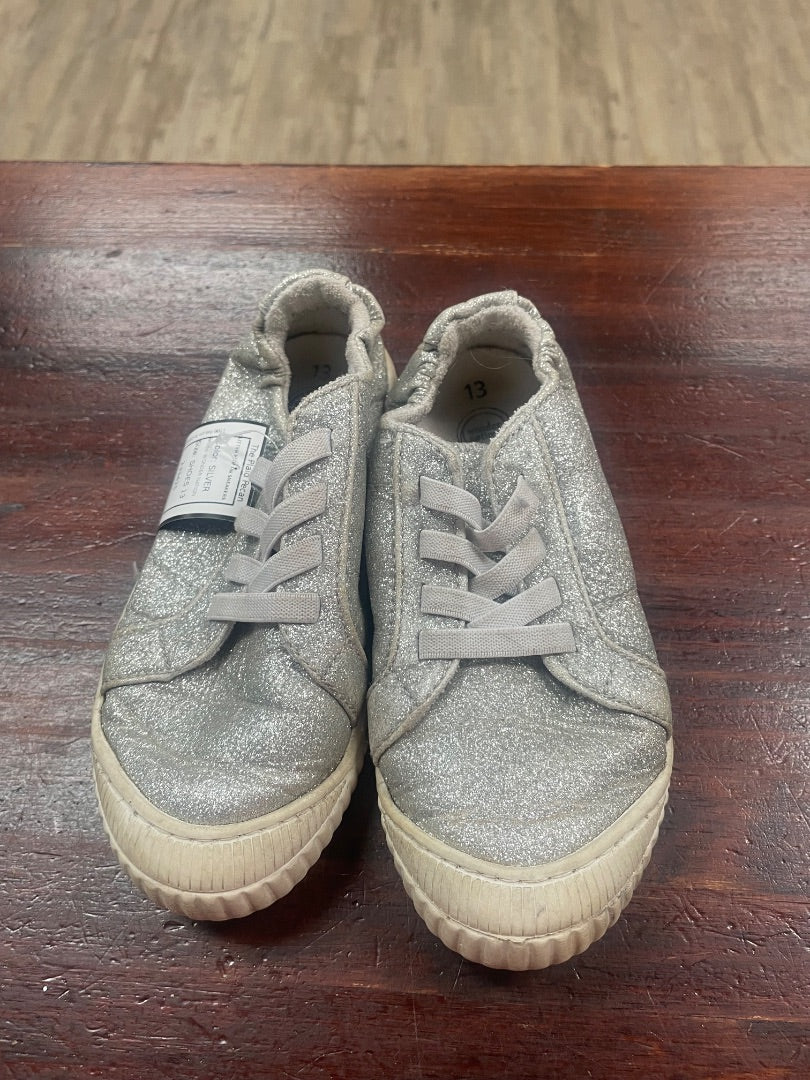 SILVER HOT CAKES EMBELLISHED FLATS, SHOES 12.5