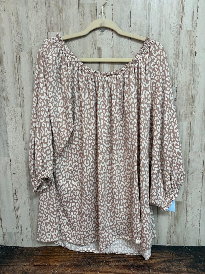 BEIGE VISION CHEETAH TOP, LADIES 2X