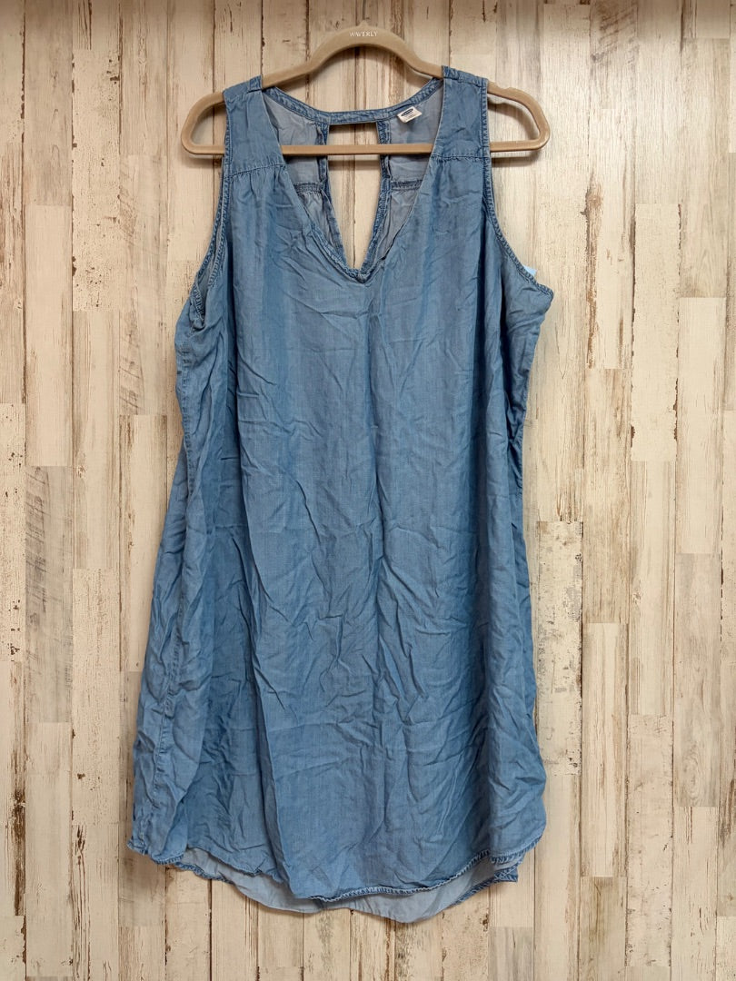 BLUE OLD NAVY DENIM TANK DRESS, LADIES 2X