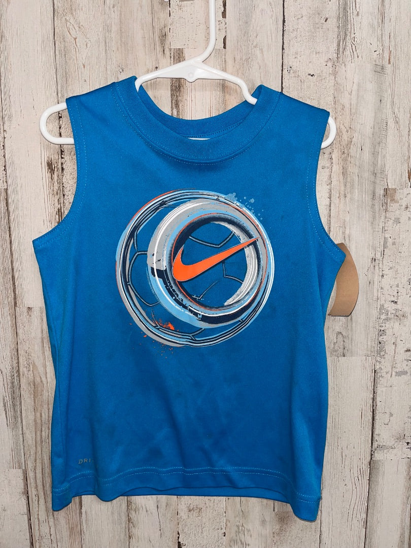 BLUE NIKE LOGO DRY FIT TANK, BOY 4