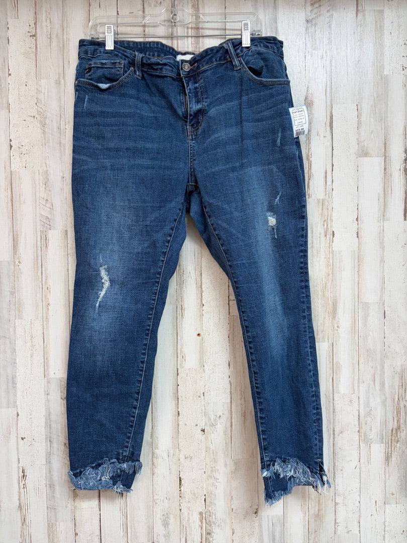 DENIM KANCAN FRAY JEANS, LADIES 3X