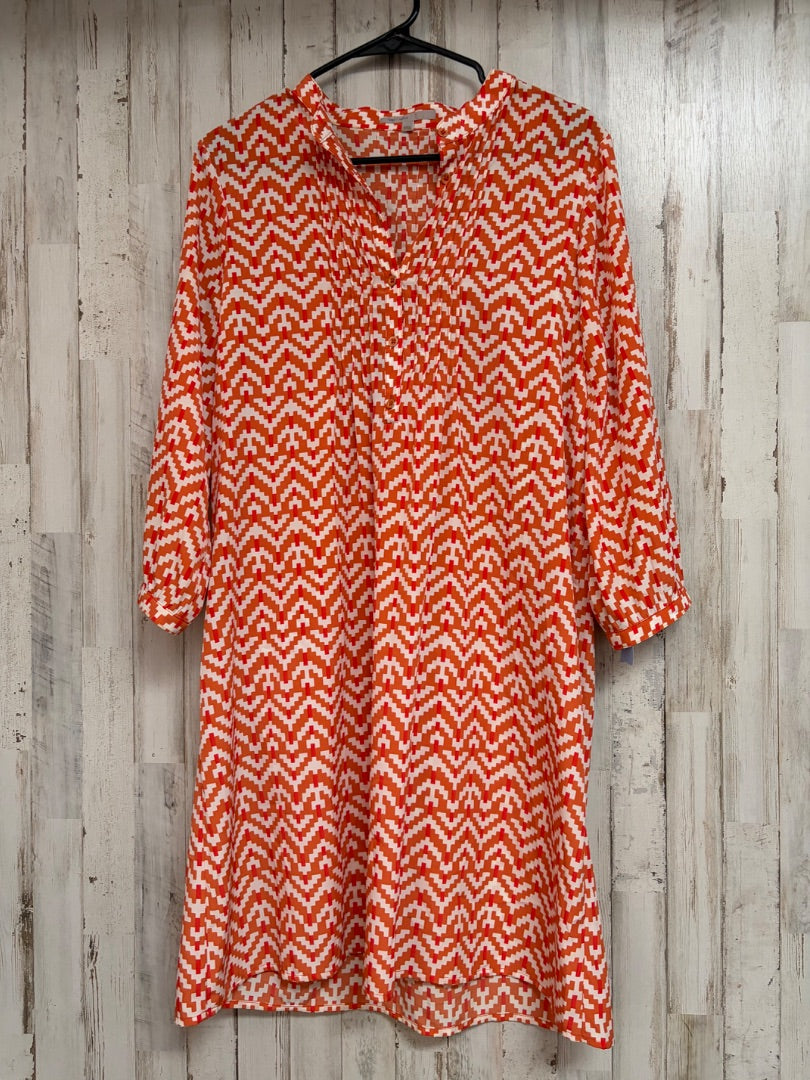 ORANGE GAP PRINTED BUTTON DRESS, LADIES M
