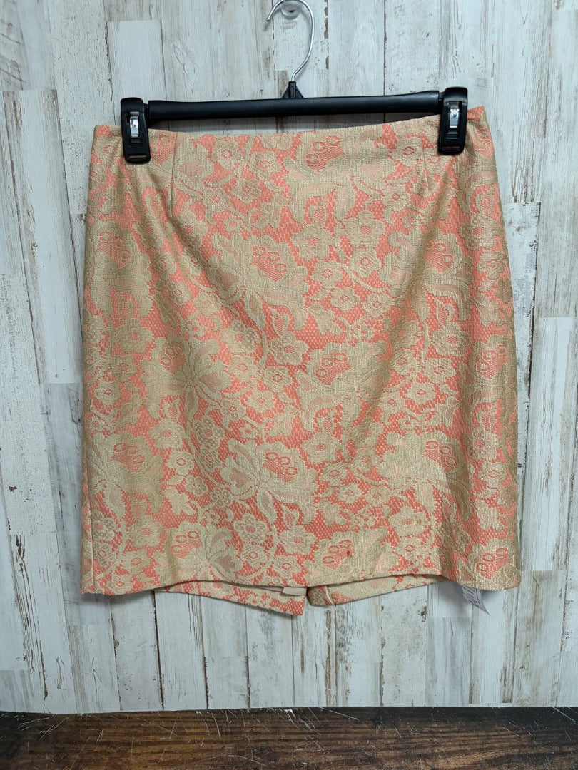 BEIGE/PEACH ANTONIO MELANI SZ12 LACE SKIRT, LADIES L